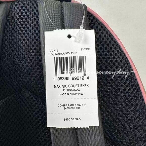 Coach Court Backpack In Maxi Signature Canvas In Tan/Dusty Pink CCK72 NWT - Picture 5 of 9